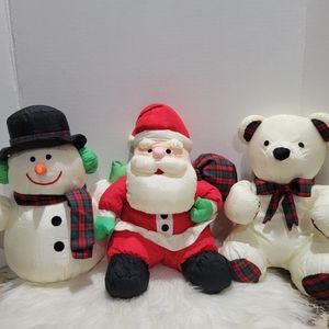 1993 Puffalump vintage Santa Claus snowman Christmas teddybear Gibson Greetings